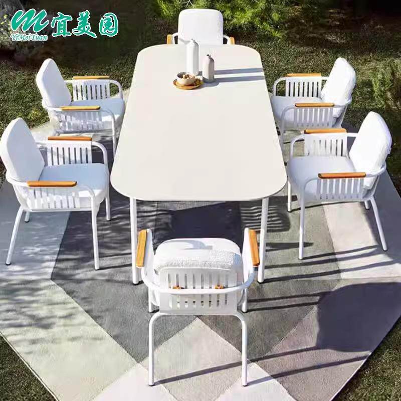 户外桌椅庭院花园别墅休闲设计师餐厅阳台露天室外防水防晒家具