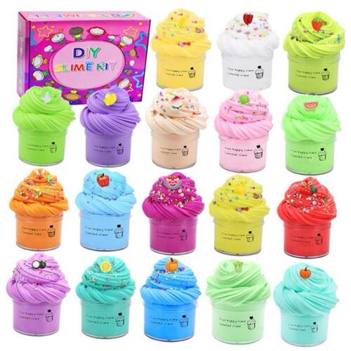 2Pack 70-180ml Cloud Slime Kit Peach Slime Charm Scented DIY