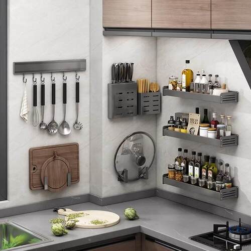 Wide Cabinet Shelves Counter Shelf Kitchen Storage Spice Cup