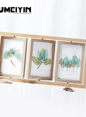 nordic vintage wooden photo frame placed on a 6 7 rotating