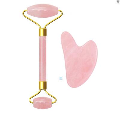 2pcs/set Face Spa Massager Neck Roller Gua Sha Scraper Board