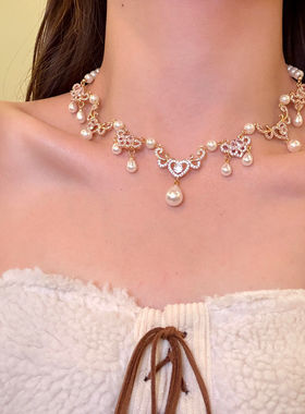 天使花嫁复古巴洛克珍珠项链