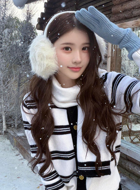 绒绒奶芙 可爱白色毛绒耳罩女秋冬保暖护耳防寒耳包耳套耳暖耳捂