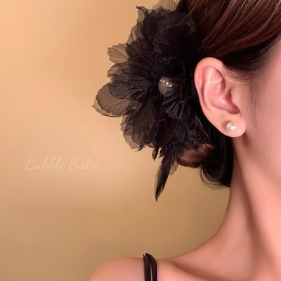 黑天鹅之夜羽毛花朵抓夹