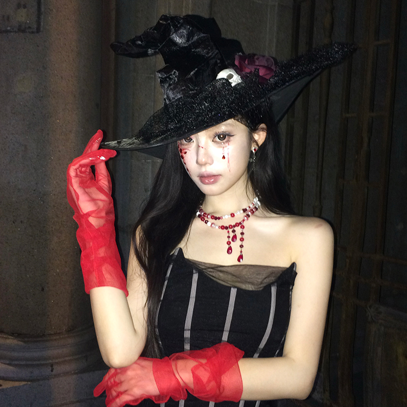 【魔女契约】万圣骷髅头女巫帽