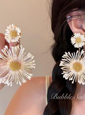 Bubble Sake海边假日 度假风太阳花朵耳环女独特夸张旅游拍照耳饰