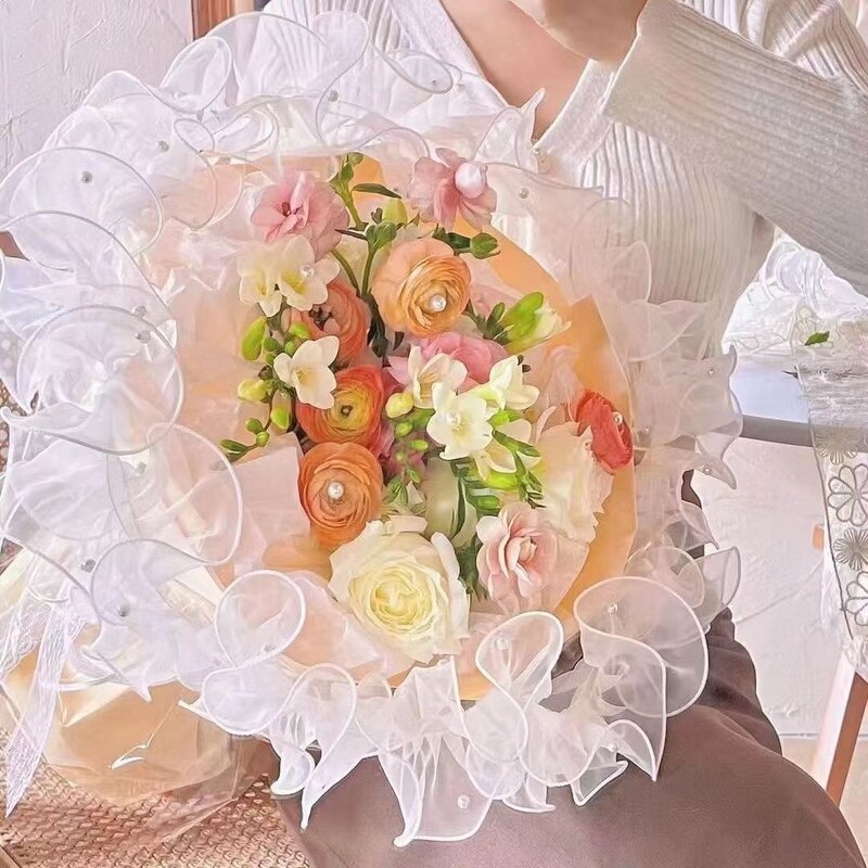 12厘米加密欧根纱钉珠褶皱花边辅料洛丽塔镜子贴边口服装设计