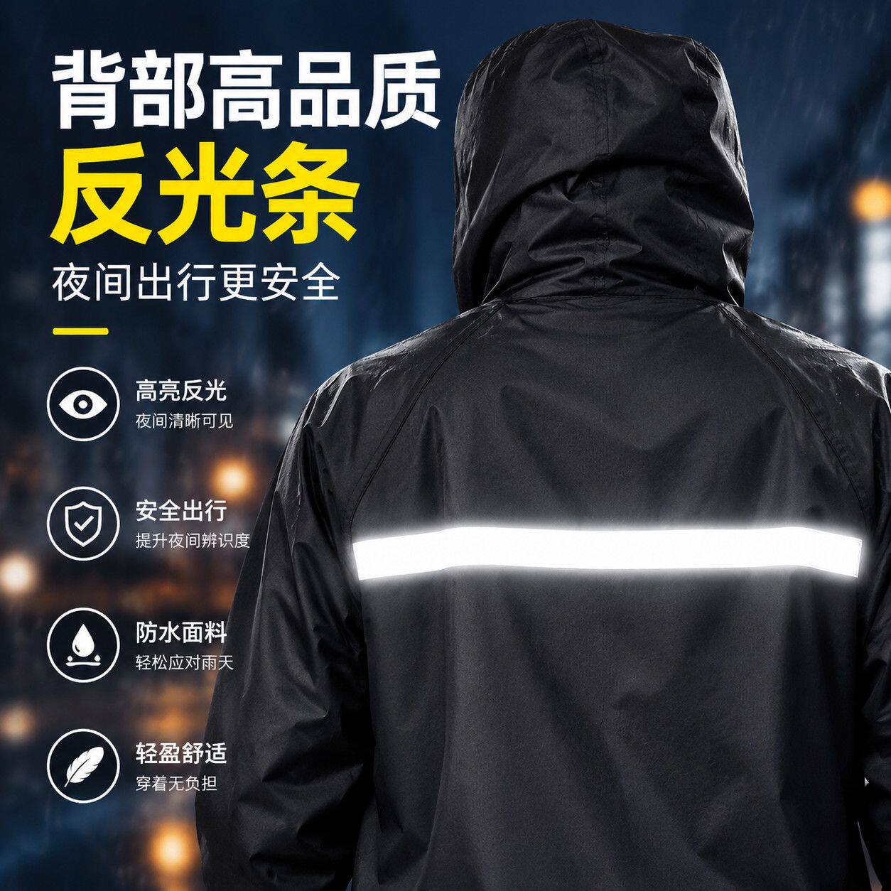 时尚一体式牛津布雨衣成人长款全身户外骑行徒步加厚防暴雨防水披