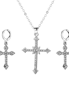 十字架项链耳环inlaidr