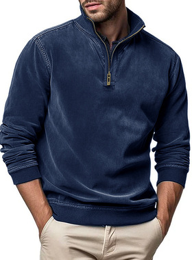High Quality Casual Pullover Men's Sweater Zipper sweatshirt