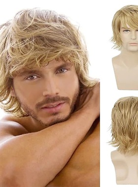 Wig Short Curly Hair Slanted Bangs Synthetic Fiber wig 假发