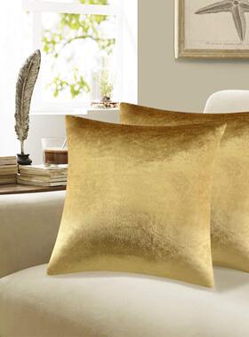 Gold Modern Solid Cushion Covers for Sofa Couch Bed Throw