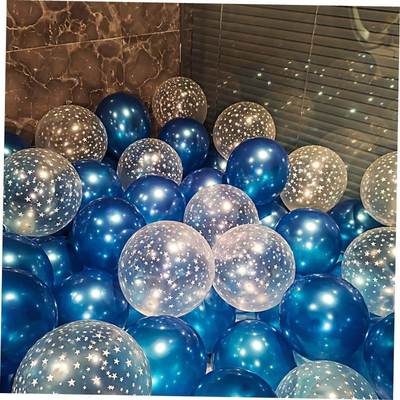 Blue Balloons Air Ballons Deco Birthday Star Foil Baloon