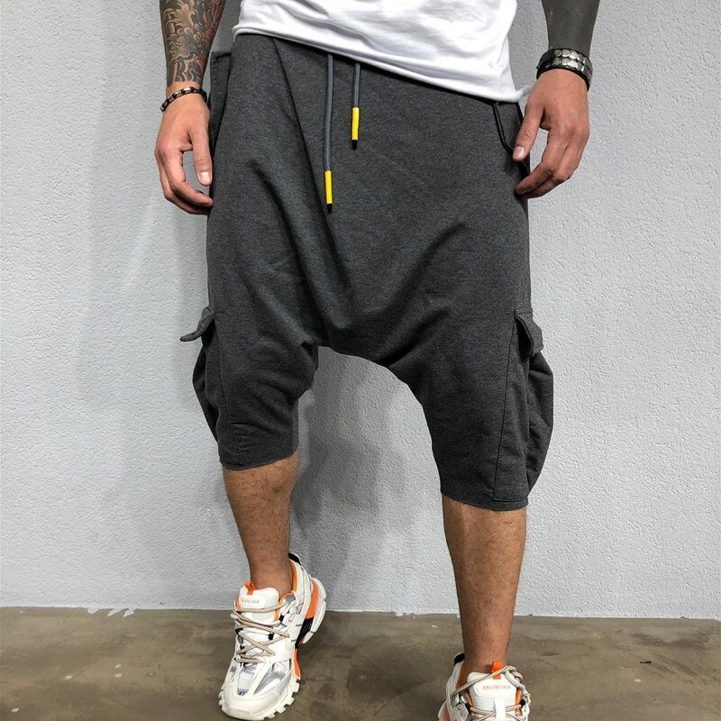 Harem Pants Men Summer Loose Hip Hop Trousers 嘻哈哈伦七分裤