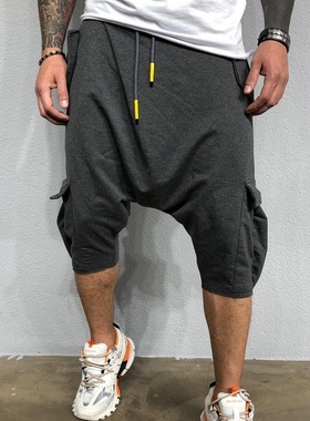 Harem Pants Men Summer Loose Hip Hop Trousers 嘻哈哈伦七分裤