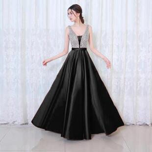 Sexy new 2019 strapless v-neck tuxedo露肩性感妇女聚会晚礼服