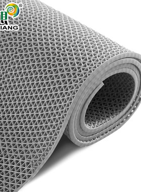 迅想 防滑垫酒店耐磨镂空pvc塑料脚垫加密5mm厚 90*200cm灰色0284