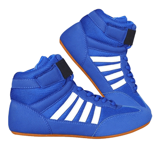 专业拳击鞋儿童训练鞋散打鞋格斗鞋男童女童专用少儿摔跤鞋搏击鞋