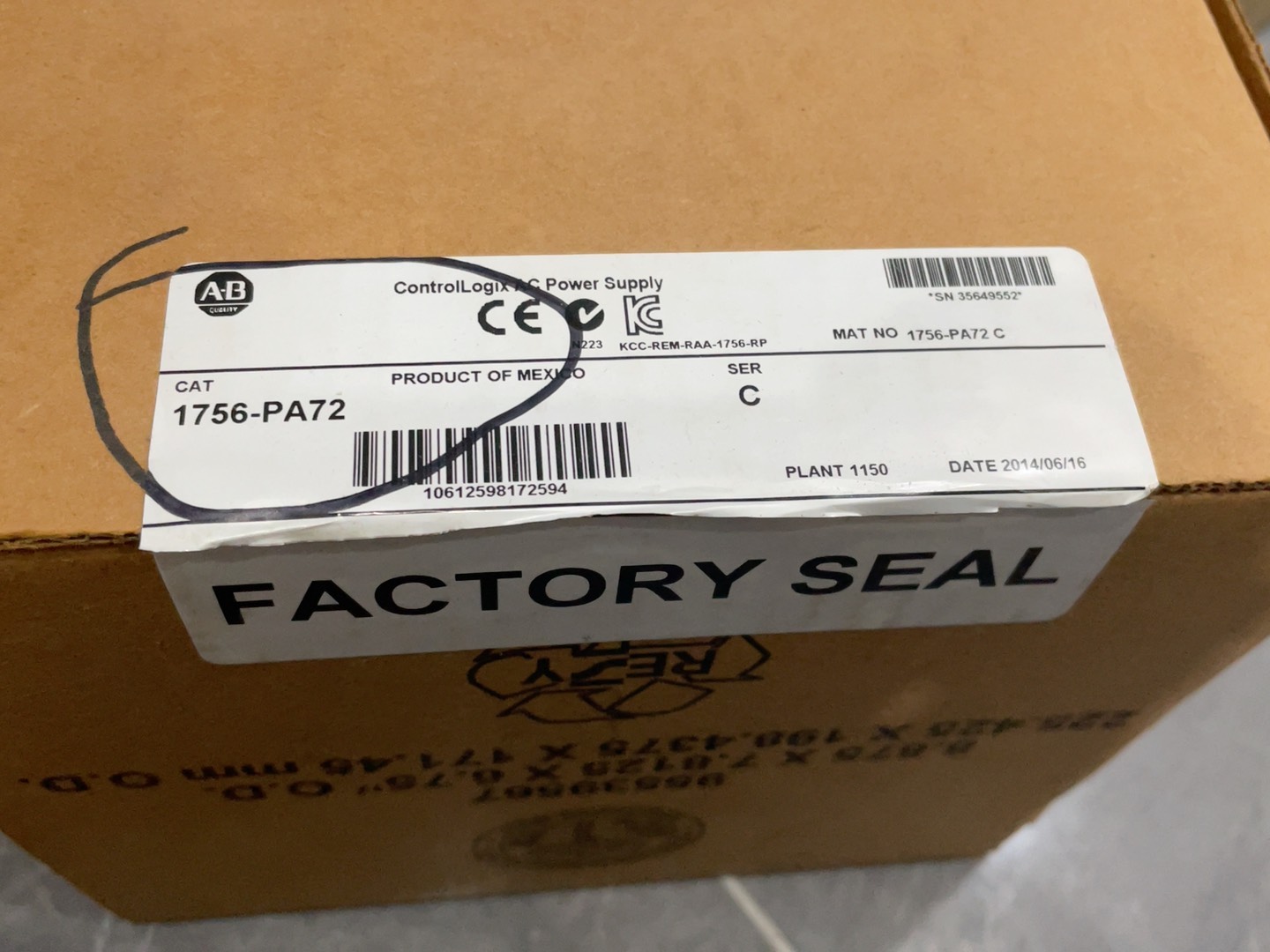 1756-PA72全新原装开封，数量2