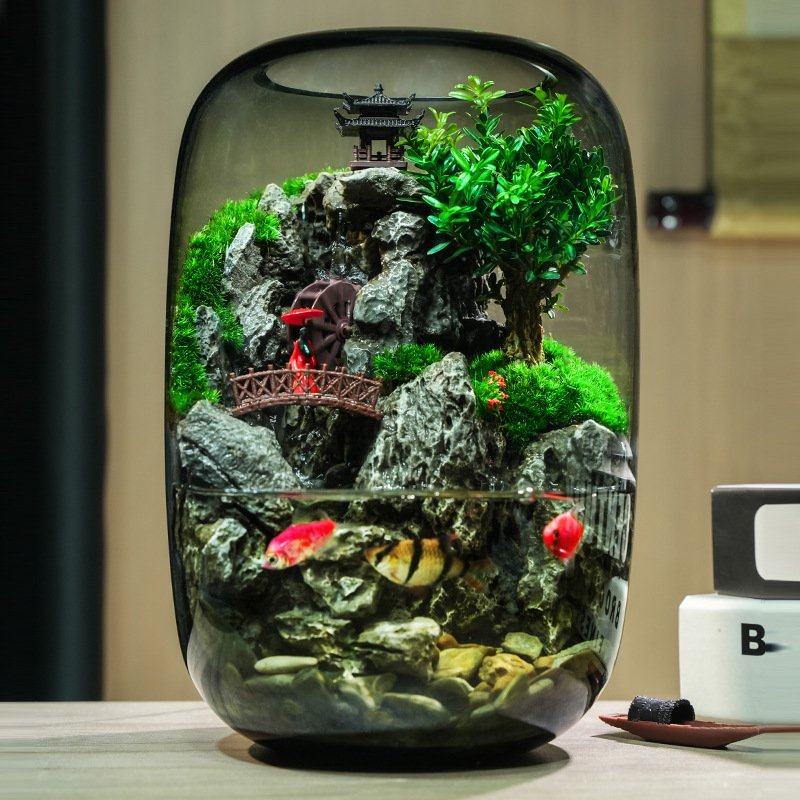 新款时来运转流水鱼缸造景盆景绿植盆栽苔藓桌面礼物微景观生态瓶,鲜花速递/花卉仿真/绿植园艺,造型盆景,淘宝优惠券,粉丝福利购,淘宝优惠卷