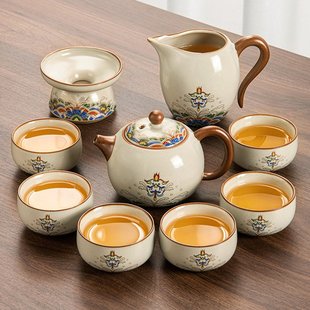 黄汝窑茶具套装 2025新款 陶瓷轻奢家用办公会客高档功夫茶具礼盒装