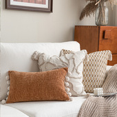 中古轻法式 黄橙色系文艺风抱枕高端简约客厅沙发靠枕民宿软装 腰枕