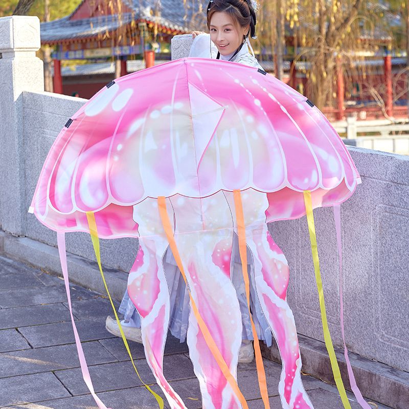 新手微风易飞大人专用国潮高颜值 2026 新款长尾巴水母风筝