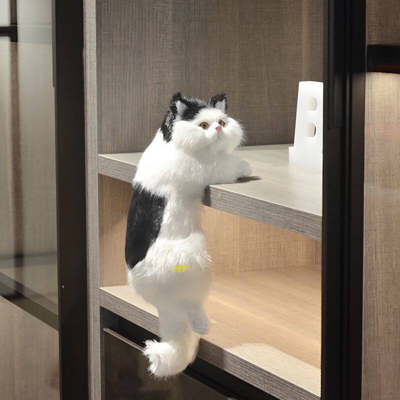 毛绒仿真猫咪公仔工艺品床头电视墙面挂饰摆件送礼创意动物模型