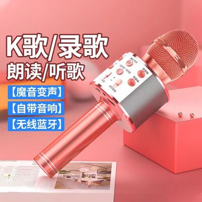 手机全民Kc歌ws-858直播无线蓝牙音响话筒一体儿童KTV家庭用麦克