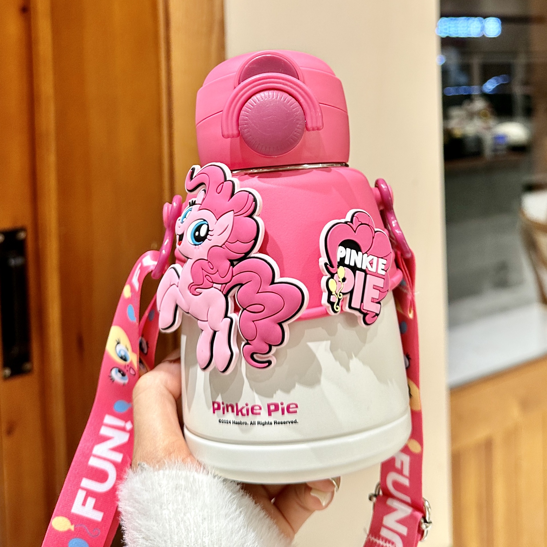 小马宝莉儿童保温杯带吸管幼儿园水壶宝宝女孩喝水杯不锈钢食品级