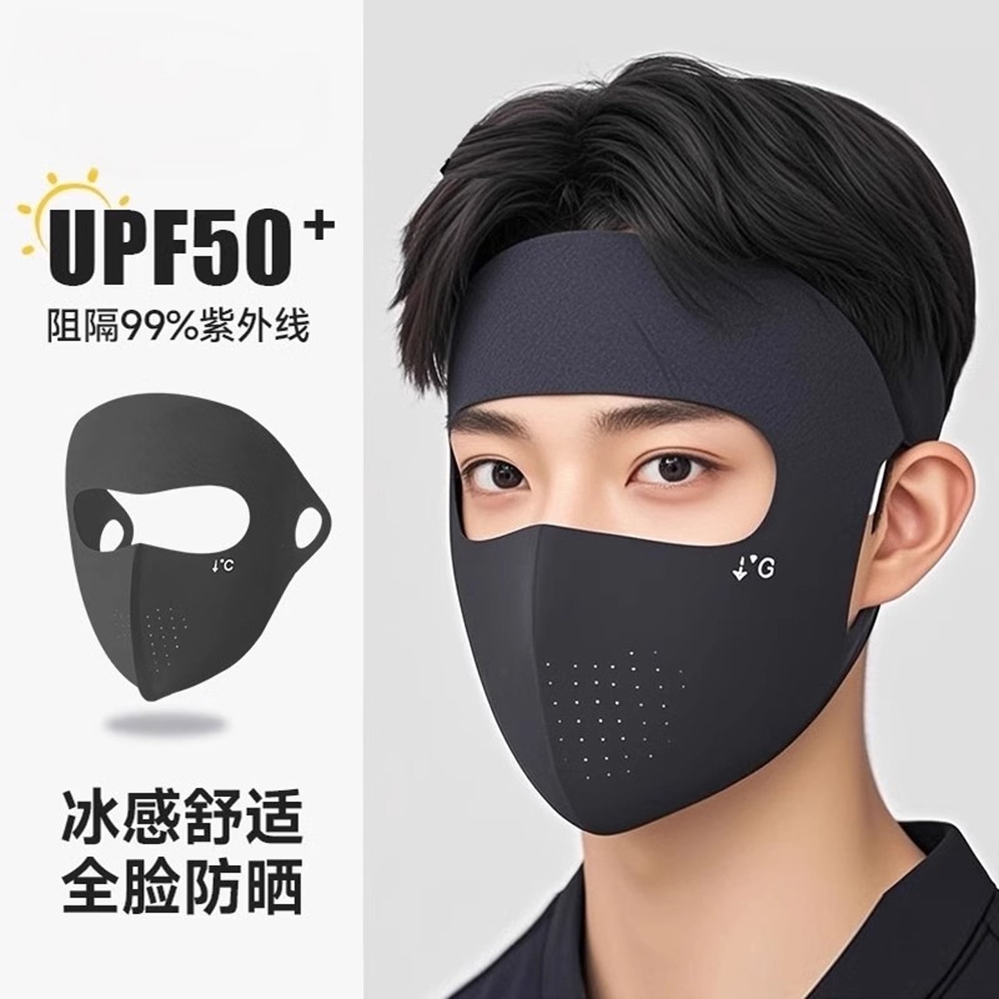 2025新款遮全脸防晒面罩男夏季防