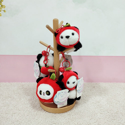 鼻涕熊苹果熊猫挂件包包吊饰钥匙扣小号公仔礼物毛绒挂件玩具