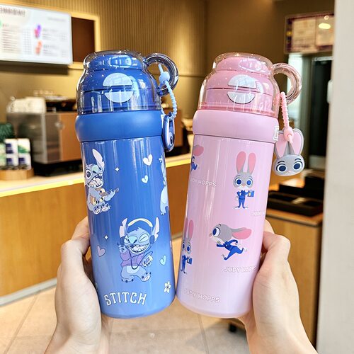 hellokitty水杯儿童保温杯女学生可爱316不锈钢双饮杯大容量