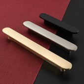 96孔距128扣手 黑色把手酒柜抽屉64 柜门简约拉手衣柜橱柜门银 金