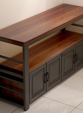 厨房置物架落地多功能操作台切菜桌微波炉烤箱多层收纳柜餐边橱柜