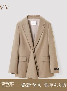 OVV Outlet秋冬女装意大利进口面料时尚飘带套装西服外套