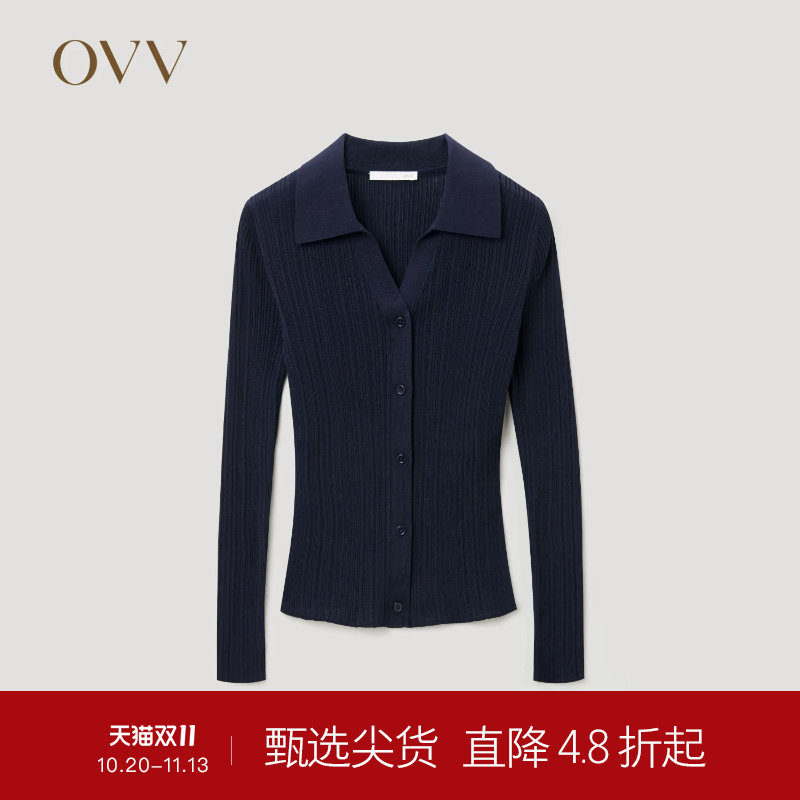 OVVOutlet春夏热卖女丝棉混纺经典舒适柔软长袖针织开衫外套