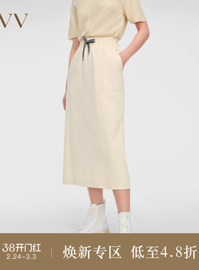 【高级运动系列】OVVOutlet秋冬热卖女装棉质松紧腰休闲半身裙