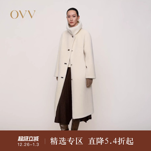 大衣 羊毛毛绒感单排扣大翻领中长款 OVV秋冬热卖 女装