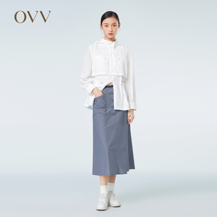 Outlet OVV 女抽绳可拆卸连帽休闲风衣 爱情而已同款 春夏新款