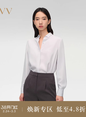 OVV春夏热卖女装22MM弹力重绉经典休闲长袖衬衫