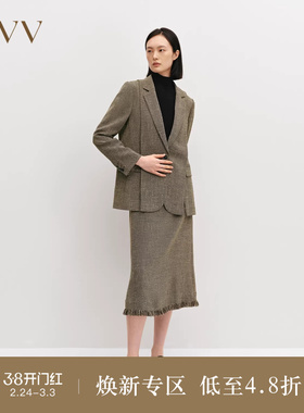 OVVOutlet秋冬热卖女装日本进口面料平驳领一粒扣西服外套