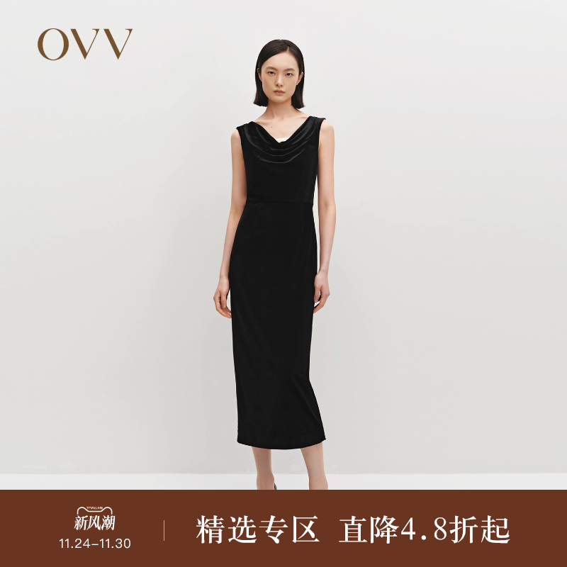 进口面料 优雅荡领 无袖设计