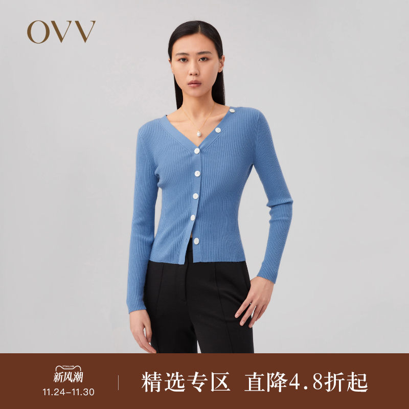 OVV秋冬新款女装丝羊绒V