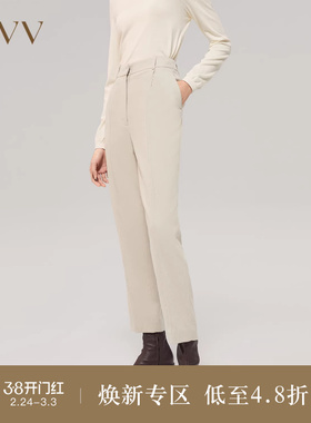 【无染色系列】OVV秋冬女意大利哥伦布羊绒混纺烟管西裤