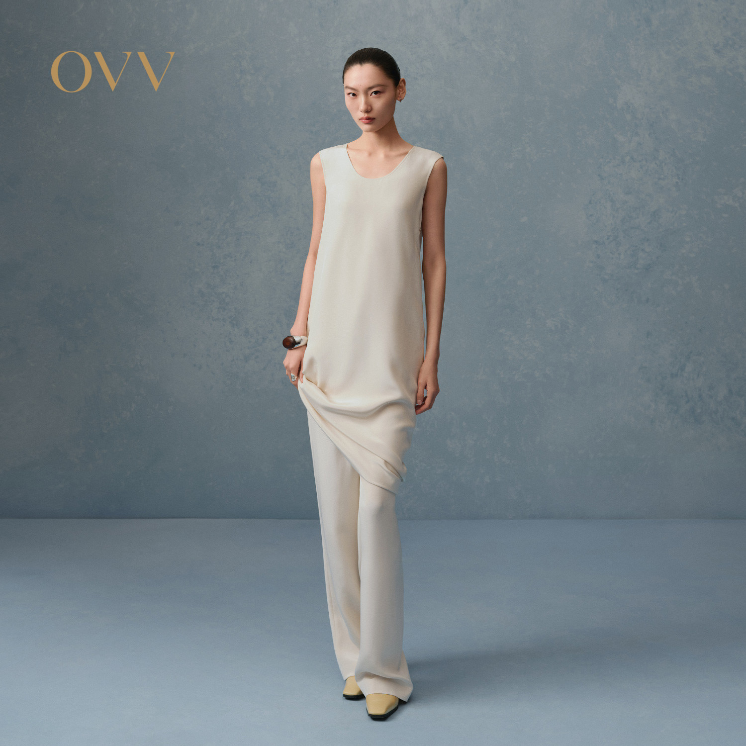 【重磅真丝】OVV春夏热卖女装30MM重绉无袖连衣裙