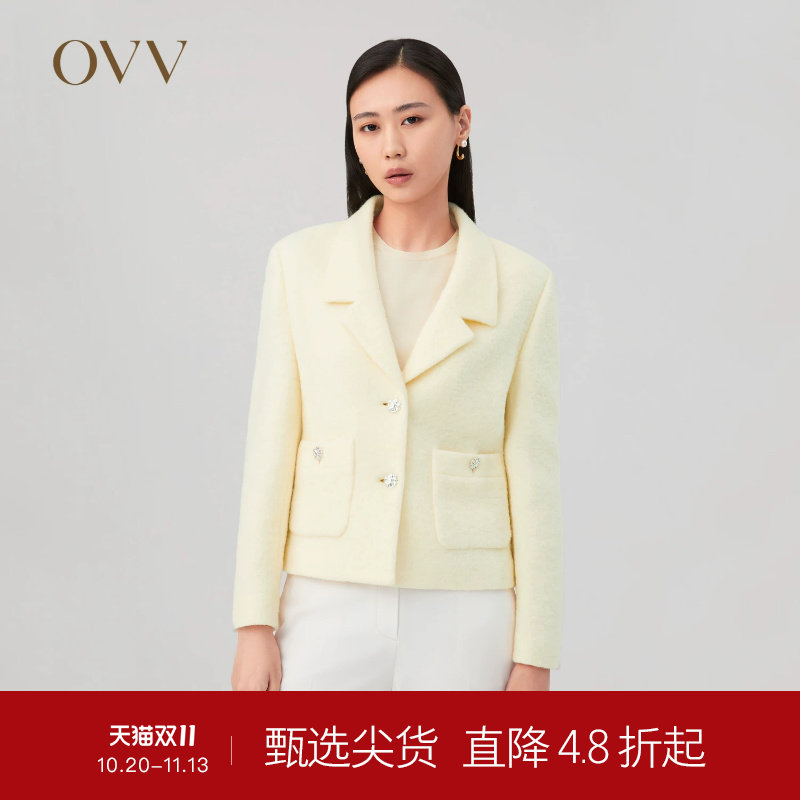 秋冬长袖西服OVV针织窄袖秋冬