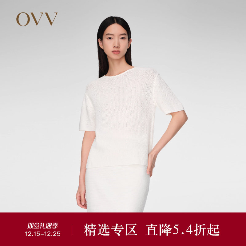 OVV圆领春夏套头短袖针织衫