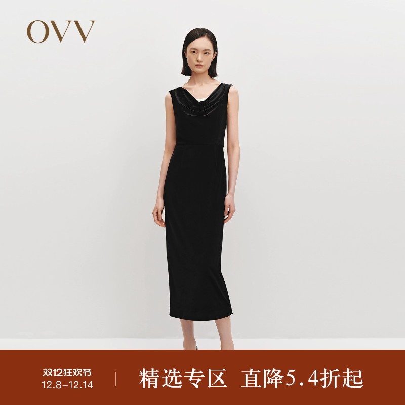 进口面料 优雅荡领 无袖设计