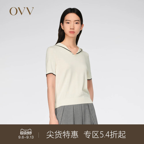OVV丝棉混纺春夏短袖针织衫